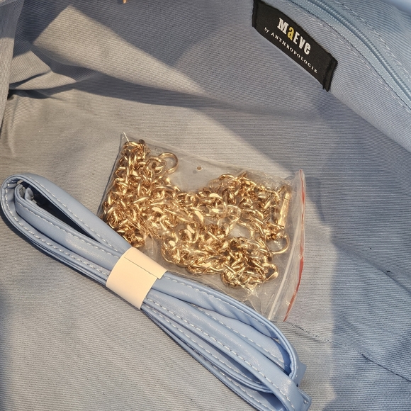 Anthropologie Blue Faux Pearl Frankie Clutch Bag NWT - Picture 8 of 10